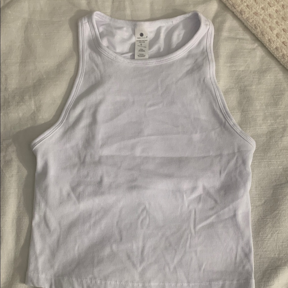 Yogalicious White Ribbed Tank Top